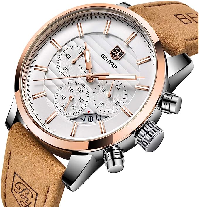 Montre Benyar Bracelet en Cuir Affaires et Sport - PixaMaoc