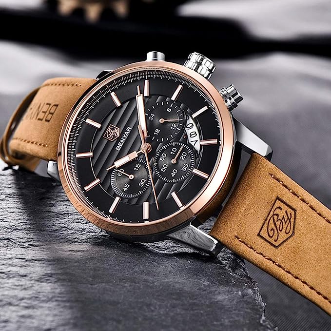 Montre Benyar Bracelet en Cuir Affaires et Sport - PixaMaoc