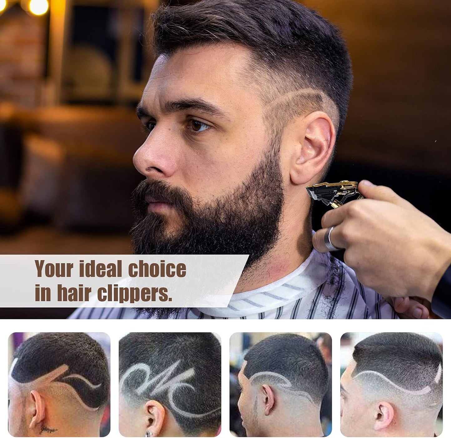 Tondeuse à cheveux en T tranchante pour des coupes extrêmement serrées.