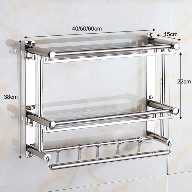Étagère à serviettes murale en acier inoxydable - PixaMaoc