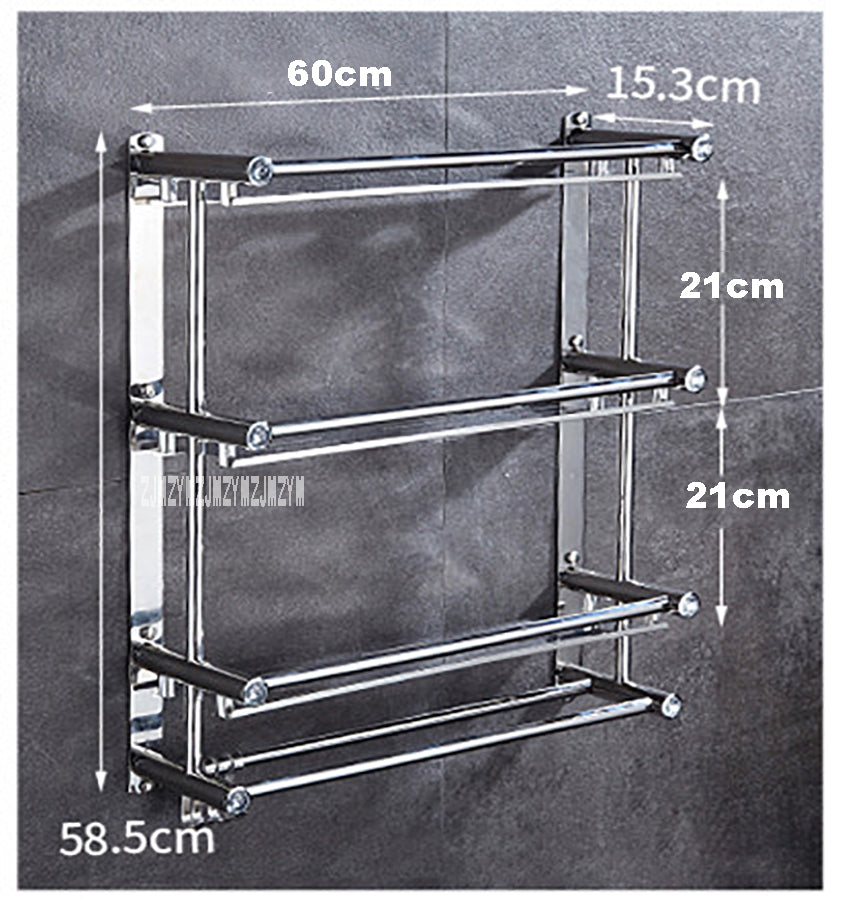 Étagère à serviettes murale en acier inoxydable - PixaMaoc