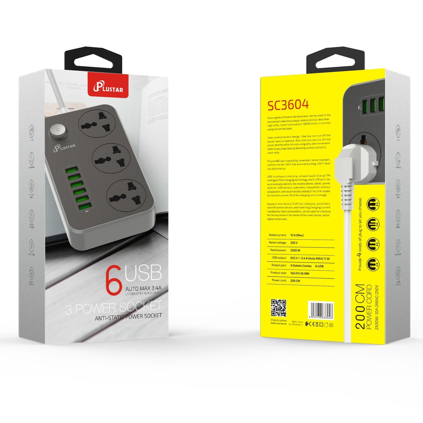 Plustar Multiprise SC3604 USB - PixaMaoc