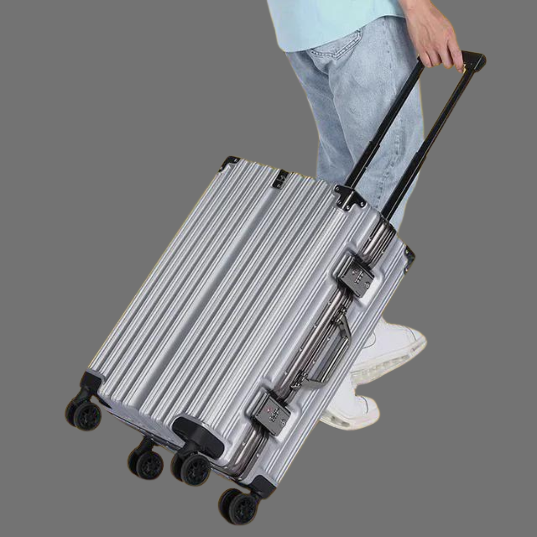 Valise d'affaires à cadre en aluminium et roulette silencieuse
