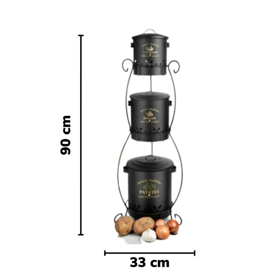 Organiseur en métal pour légumes en fer forgé