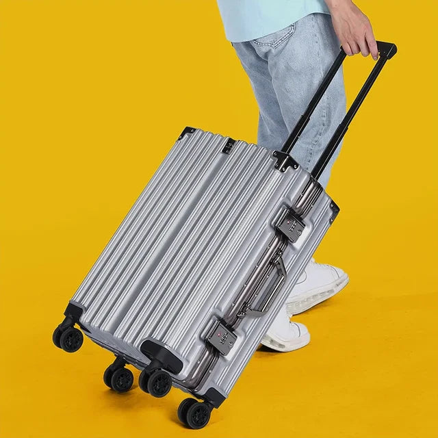 Valise d'affaires à cadre en aluminium et roulette silencieuse