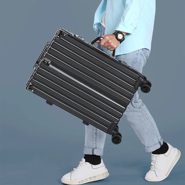 Valise d'affaires à cadre en aluminium et roulette silencieuse