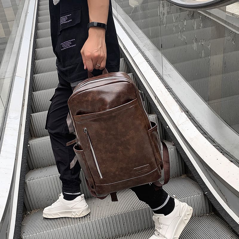 Sac à dos en cuir pour homme d'affaires