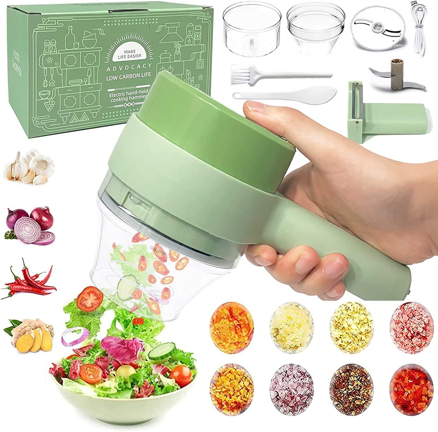 Pixa Coupe-Légumes électrique Portable 4 en 1 - PixaMaoc