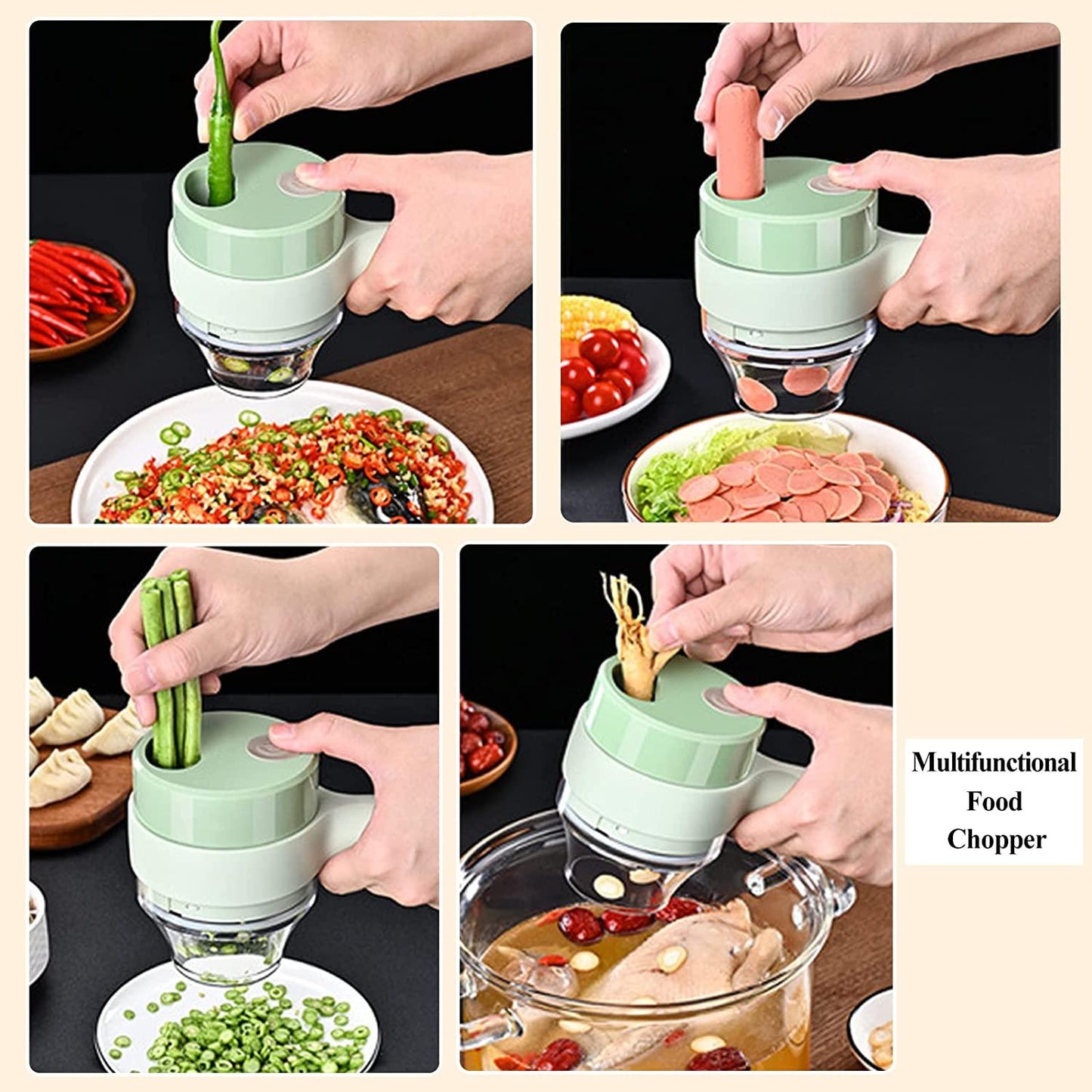 Pixa Coupe-Légumes électrique Portable 4 en 1 - PixaMaoc