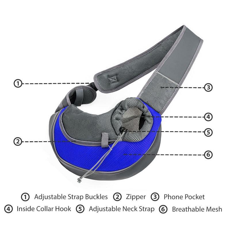 Sac à bandoulière maille confort Pour chien - PixaMaoc