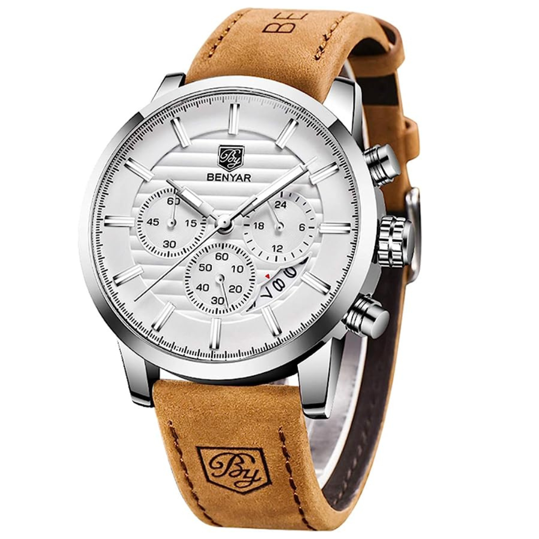 Montre Benyar Bracelet en Cuir Affaires et Sport - PixaMaoc