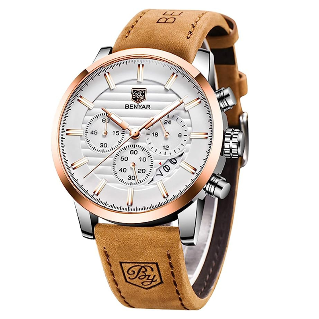 Montre Benyar Bracelet en Cuir Affaires et Sport - PixaMaoc
