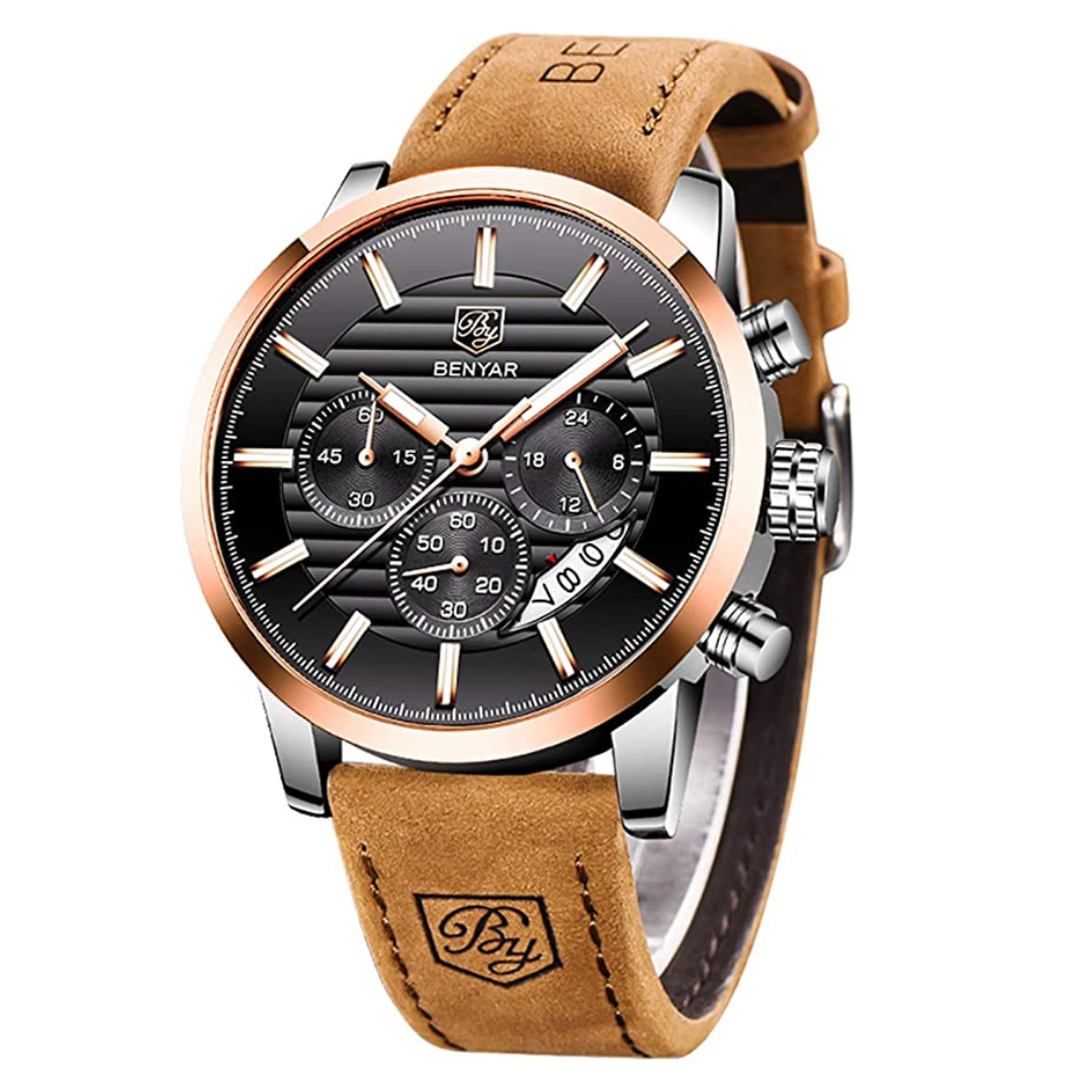 Montre Benyar Bracelet en Cuir Affaires et Sport - PixaMaoc