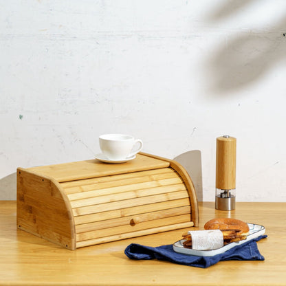 Boîte à pain Pixa en bambou – Boîte de conservation du pain en bois, design naturel