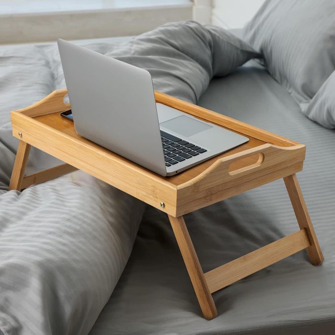 Pixa Table de Lit Pliable en Bambou Multifonction – Confort & Gain de Place