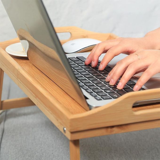 Pixa Table de Lit Pliable en Bambou Multifonction – Confort & Gain de Place