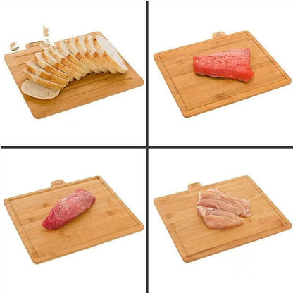Ensemble de 4 grandes Planches à découper en bambou avec support