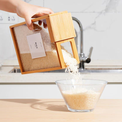 Pixa Boîte de Stockage Alimentaire en Bambou avec Couvercle Coulissant – Rangement Cuisine Élégant et Pratique