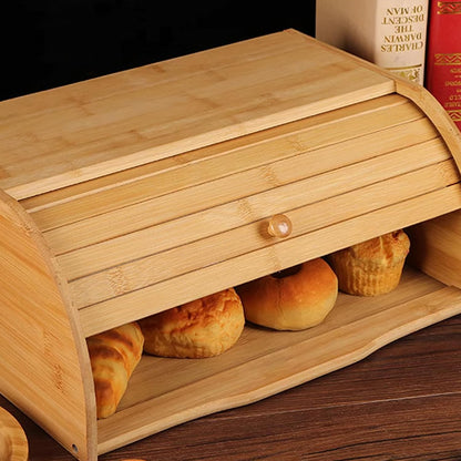 Boîte à pain Pixa en bambou – Boîte de conservation du pain en bois, design naturel