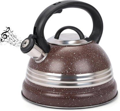 Bouilloire sifflante Pixa en acier inoxydable – Chauffe rapide pour thé, café et infusions