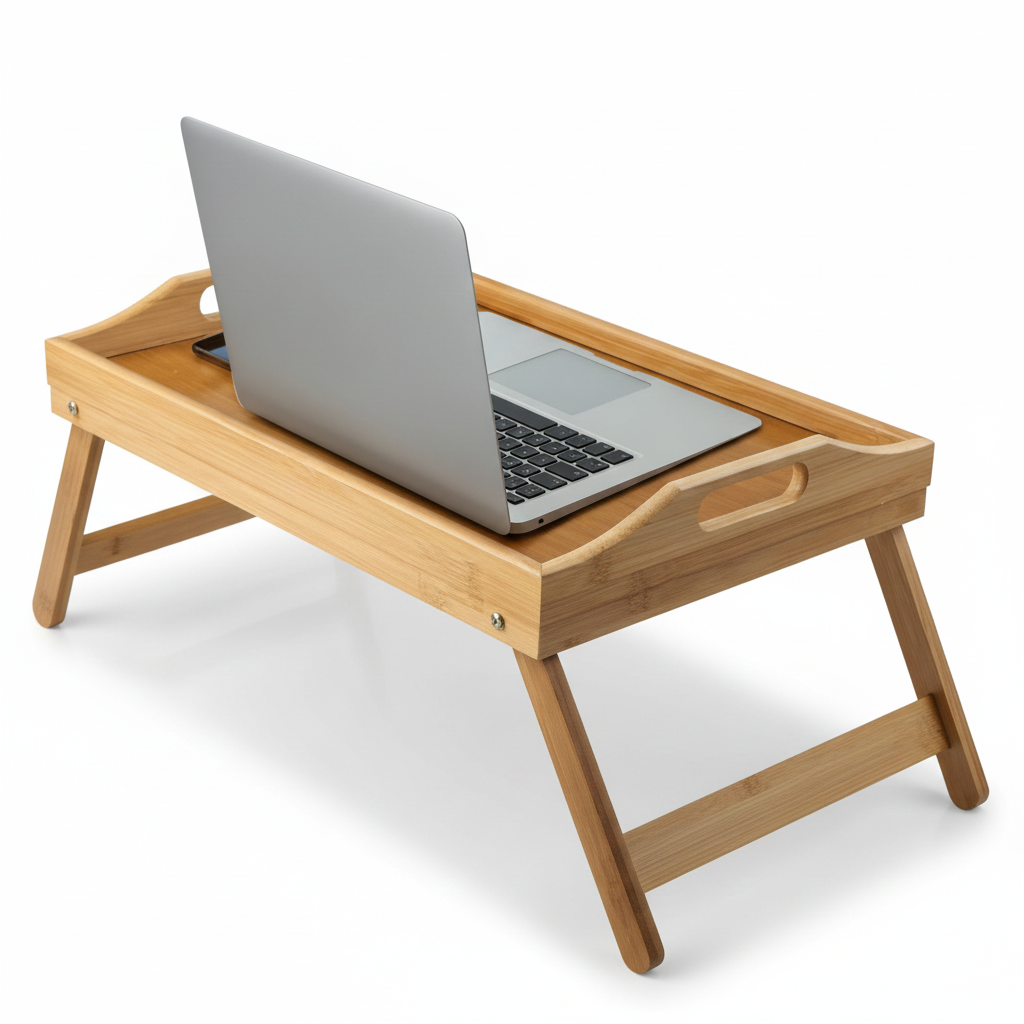 Pixa Table de Lit Pliable en Bambou Multifonction – Confort & Gain de Place