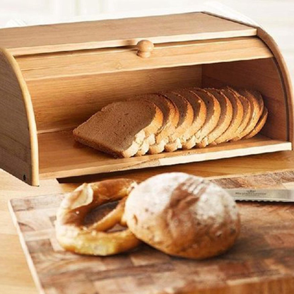 Boîte à pain Pixa en bambou – Boîte de conservation du pain en bois, design naturel