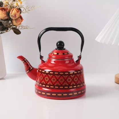 PIXA Théière en Émail 1 Pièce – Bouilloire et Cafetière Vintage pour Thé, Café et Lait, Compatible Gaz et Plaque Électrique