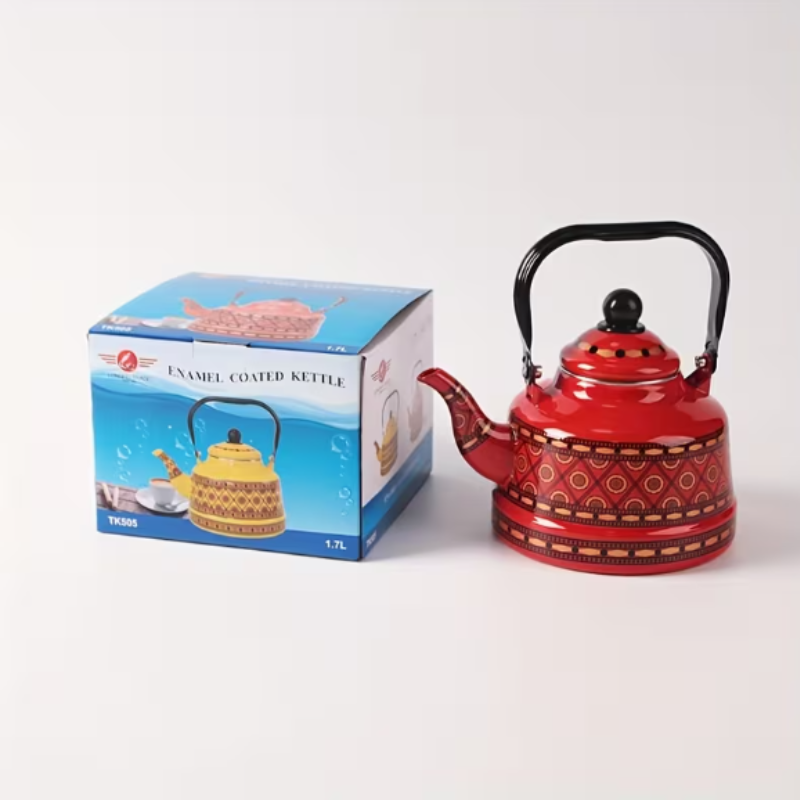 PIXA Théière en Émail 1 Pièce – Bouilloire et Cafetière Vintage pour Thé, Café et Lait, Compatible Gaz et Plaque Électrique