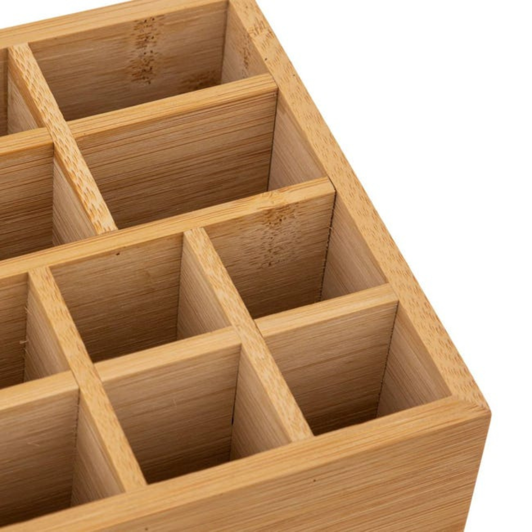 Organisateur de cosmétiques Pixa en bambou avec miroir