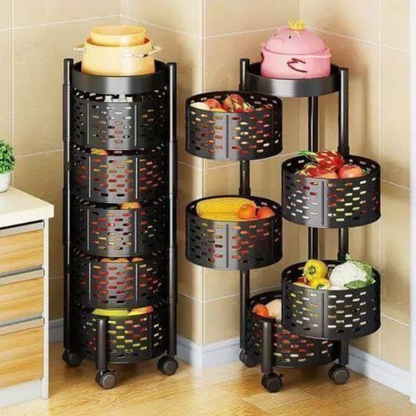 Étagère de cuisine à chariot utilitaire rotatif à 5 étages