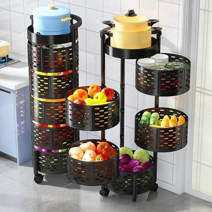 Étagère de cuisine à chariot utilitaire rotatif à 5 étages