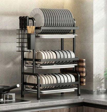 Égouttoir à Vaisselle Pixa 3 Niveaux avec Support Planche Cuisine