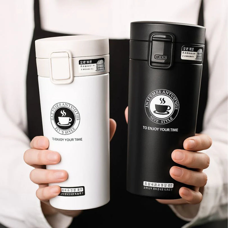 Mug de Voyage Isotherme PIXA 380 ml en Acier Inoxydable avec Thermomètre LED & Capuchon – Anti-Fuite