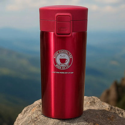 Mug de Voyage Isotherme PIXA 380 ml en Acier Inoxydable avec Thermomètre LED & Capuchon – Anti-Fuite