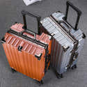 Valise Cabine Yuweijie 64cm PC Alu – Poignée Cuir, 4 Roues Pivotantes – Légère, Robuste Et TSA – 55L, Couleur Argent - 7