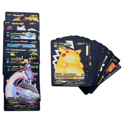 Cartes Pokémon Gold noire 10 cartes - PixaMaoc 