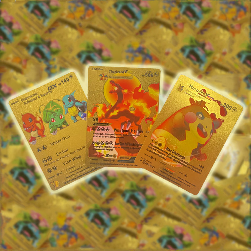 Cartes Pokémon collection rare gold boîte 10 cartes  - PixaMaoc 
